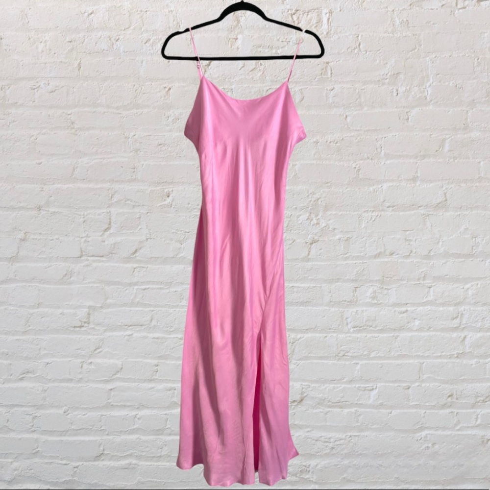 NWT Zara long pink satin dress.